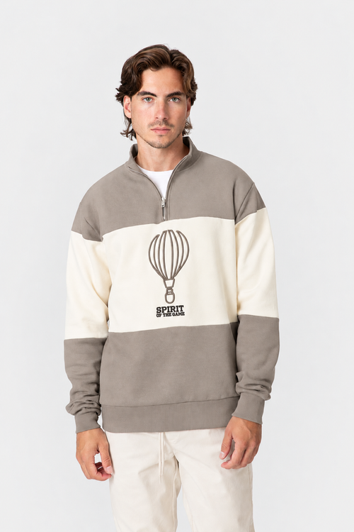 SUDADERA BORDADO BEIGE
