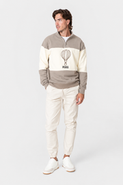 SUDADERA BORDADO BEIGE