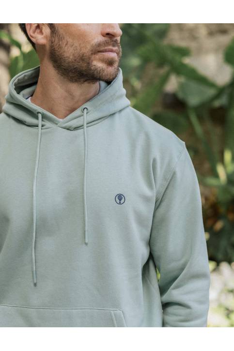 SUDADERA CANGURO VERDE CON...