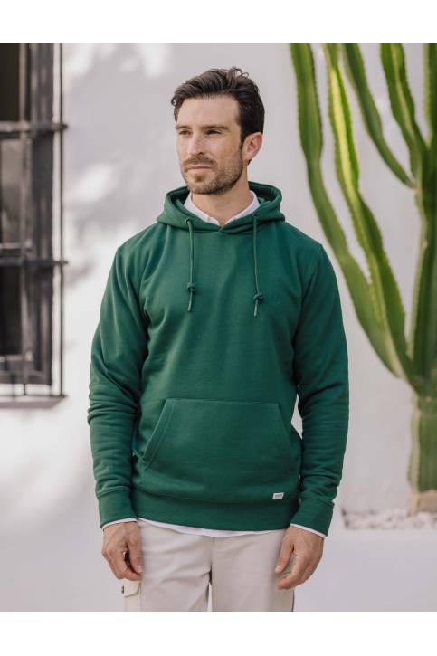 SUDADERA CANGURO VERDE CON...