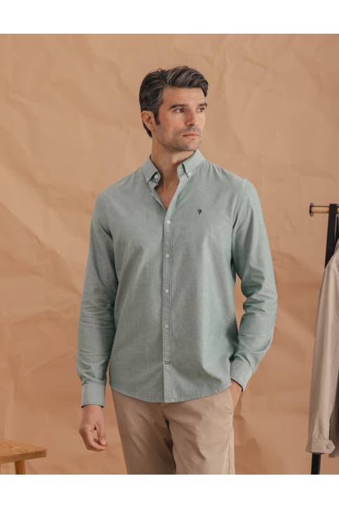 CAMISA OXFORD VERDE MANZANA