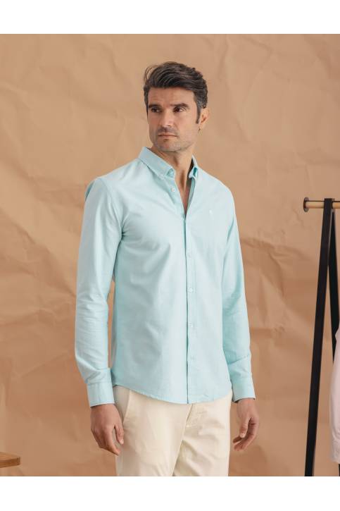 CAMISA OXFORD TURQUESA