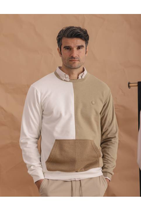 SUDADERA ASIMETRICA BEIGE