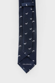 CORBATA AZUL DISEÑO DELFÍN