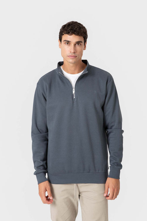 SUDADERA CREMALLERA AZUL