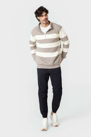 SUDADERA PANELADA CREMALLERA BEIGE