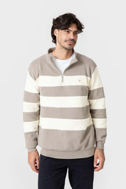 SUDADERA PANELADA CREMALLERA BEIGE