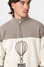 SUDADERA BORDADO BEIGE